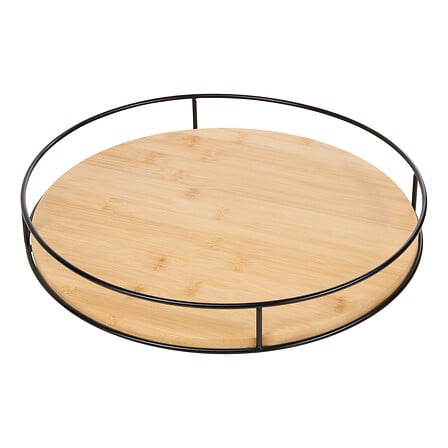 piatto girevole d35 bambù nero, beige medio
