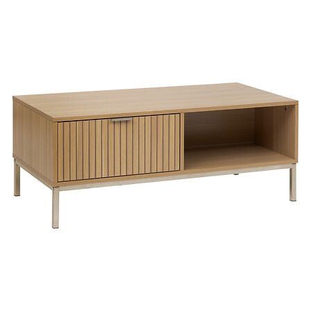 Tavolino basso con 1 cassetto tasso, beige