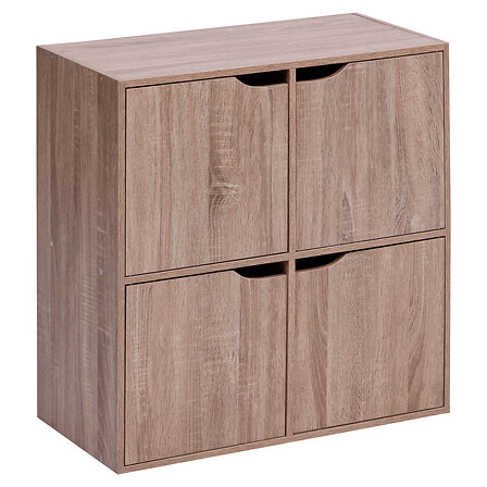 Mensola con anta in legno naturale mix a 4 scompar