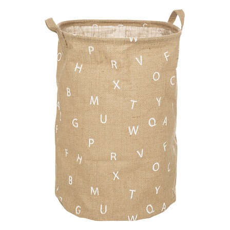 alfabeto cesto di iuta d35, beige