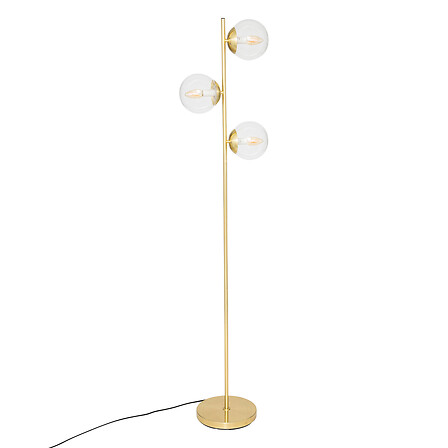 lampada da terra collo in vetro oro h162, oro
