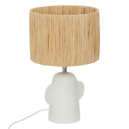 Lampada da tavolo Raia naturale h42, bianca