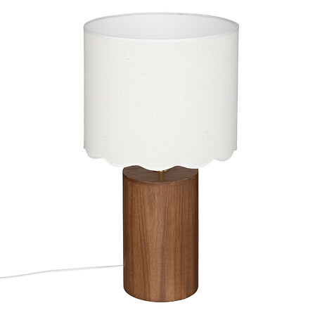 Lampada cilindrica in lino Vania H50, marrone