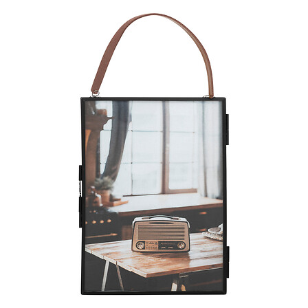 cornice portafoto in metallo 13x18 donna, nero
