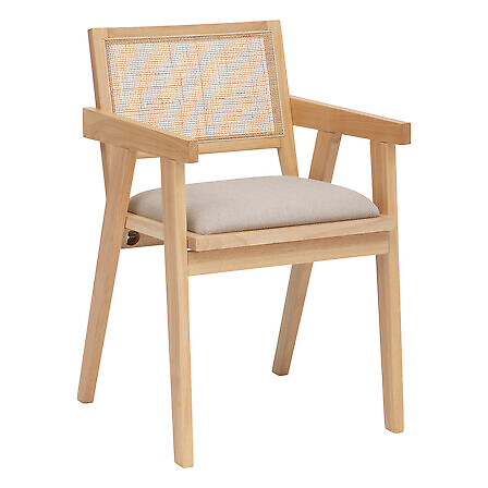 sedia da pranzo in canna kolia nat, beige