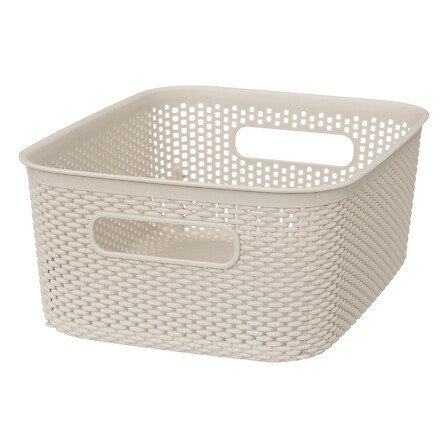 cestino all'uncinetto in lino 4l, lino beige