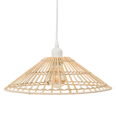 lampada a sospensione a cono di bambù mahe natural