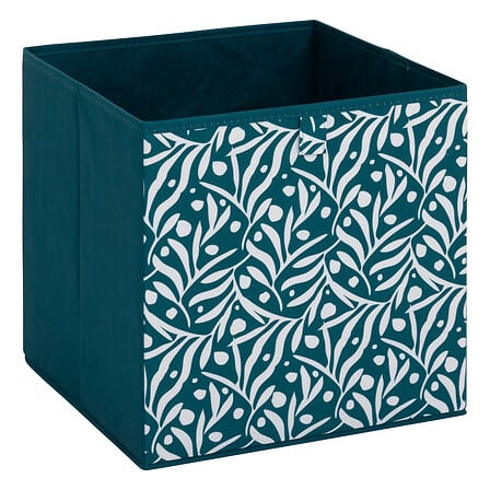 scatola portaoggetti 31x31 stampata olivia, petrol
