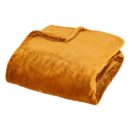 plaid flanella 550 coccoloso cm130x180, senape