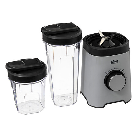 frullatore + bottiglia x2 600ml/300m, grigio