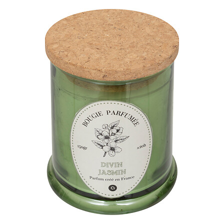 Candela votiva in vetro Hapo Jasm 150 g, verde oli