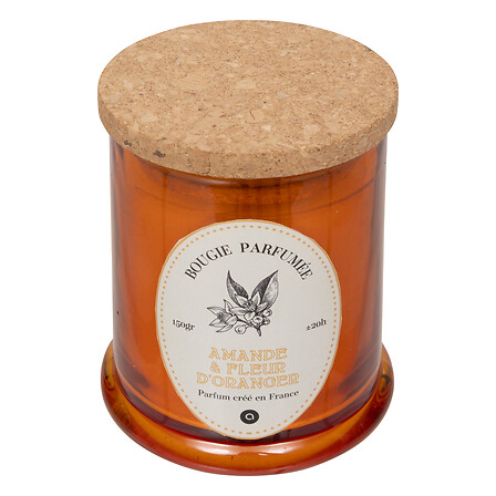 Candela votiva in vetro hapo aman 150g, ambra