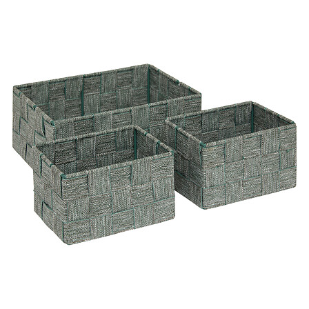 set di 3 cestini verdi, verdi