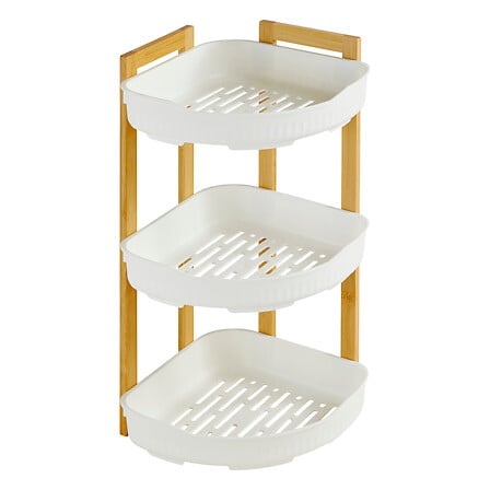 Scaffale angolare a 3 livelli Natureo, bianco
