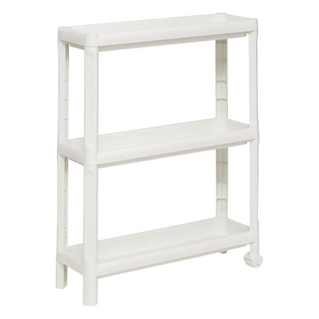 Carrello in plastica a 3 livelli, bianco