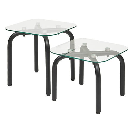 Tavolino da caffè in metallo e vetro hecate nr x2,