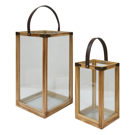 set di 2 lanterne naturali lony h30h45