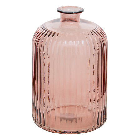 vaso in vetro riciclato luz rose h23, rosa
