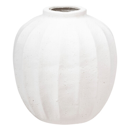 vaso a sfera in ceramica bianca amia h28, bianco