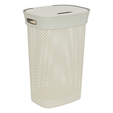 scatola per biancheria 60l lino rovescio, bianco