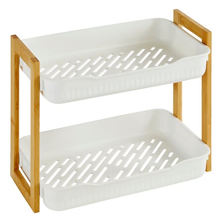 scaffale rettangolare 2 livelli natureo, bianco