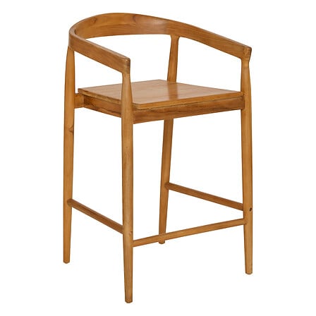 Sedia da bar in teak Miyako HA70, marrone