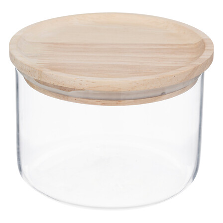 barattolo in vetro e legno 0,33l hermet, beige