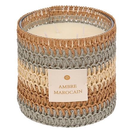 candela votiva in vetro naturale zaya ambra 1400g,