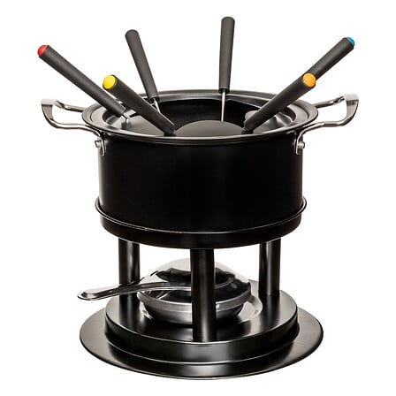 set per fonduta per 6 persone, nero, nero