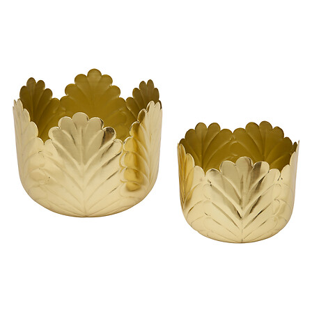 set di 2 vasi in metallo belli h14h18