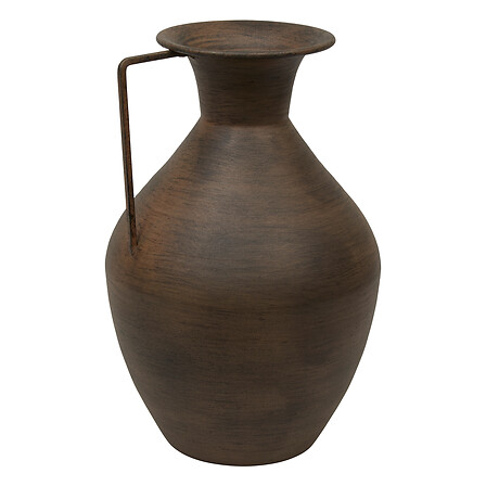 vecchio vaso in metallo Wonj h30, marrone
