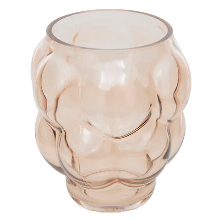 Vaso Edia in vetro soffiato beige h18, rosa chiaro