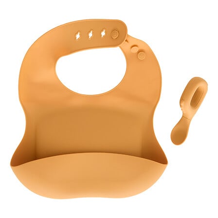 set cucchiaio bavaglino silice ocra, ocra