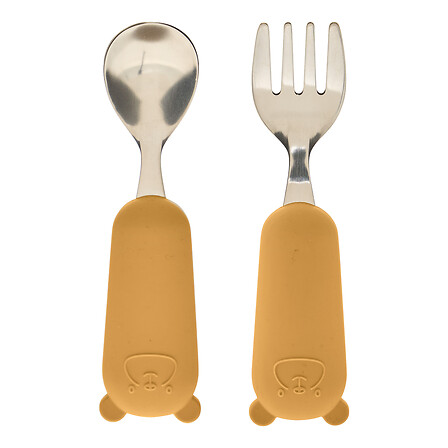 set di posate cucchiaio forchetta ocra, ocra
