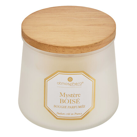 Candela votiva Elisa, vetro e legno, 200 g, traspa