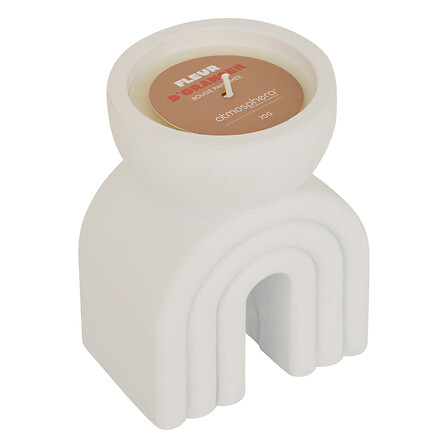 candela votiva cemento flusso arancione 70g, bianc