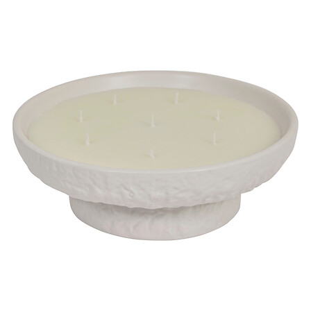Candela votiva in ceramica Stony Van 400 g, bianca