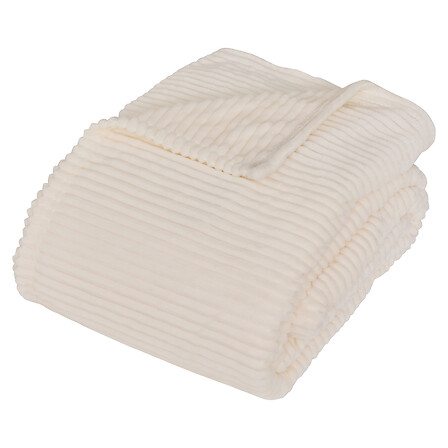 plaid flanella aro a coste iv240x220, avorio