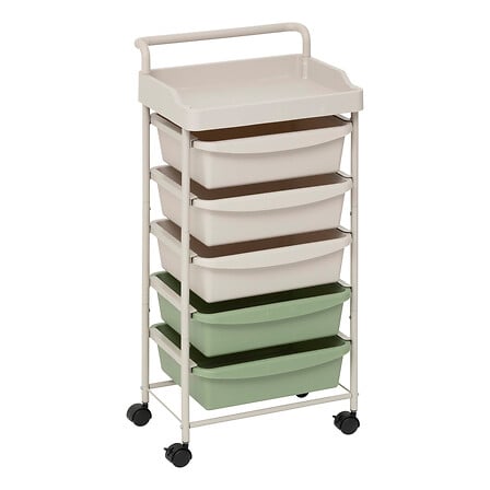 cassetto tower in metallo/pla deskolor, beige