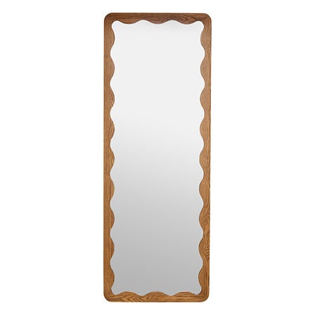 Specchio in MDF ondulato 165x61, marrone