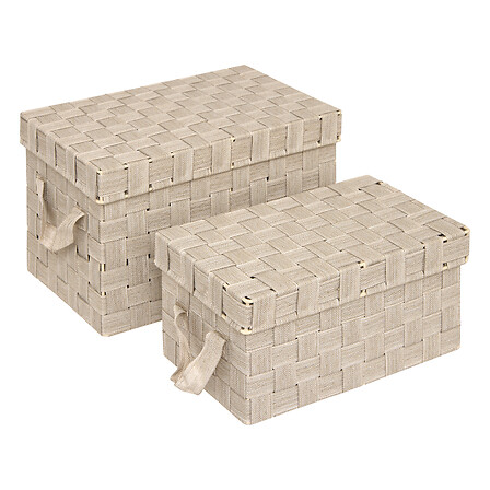 set x2 cestini rettangolari lise beige, beige