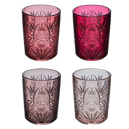 Confezione da 4 tazze Ayla rosa basse da 35 cl