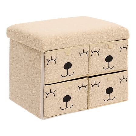 pouf pieghevole ezzio a 4 ripiani, ad anello, beig