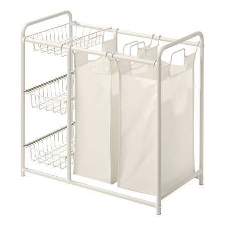 Cesto portabiancheria Linea 2x45L, bianco