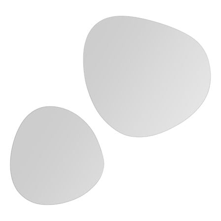 set di 2 specchi adesivi a forma di sassolino, arg