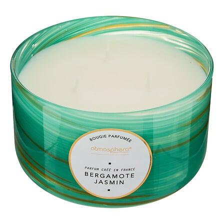 candela votiva in vetro ondulato Berga 540g, verde