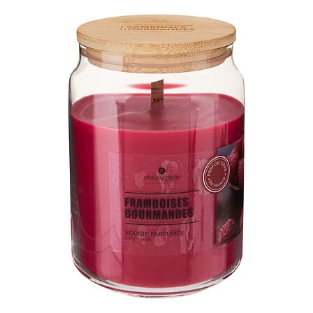 Candela votiva in vetro al lampone Viky, 435 g, ro