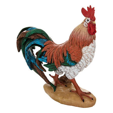 Gallo in resina isac h30.5 outdr, multicolore