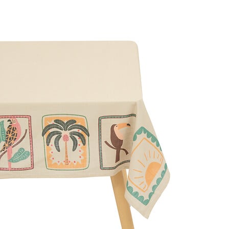 tovaglia cotone Fiammato Tropi 140x240, lino beige