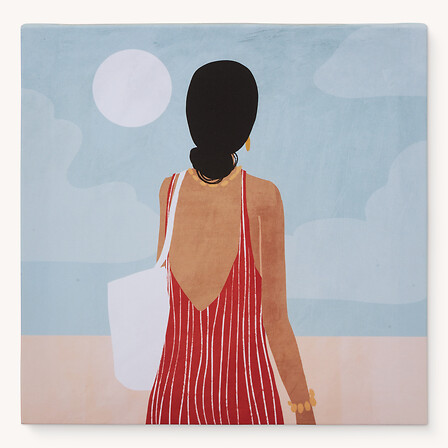 Frany tela stampata 28x28, blu